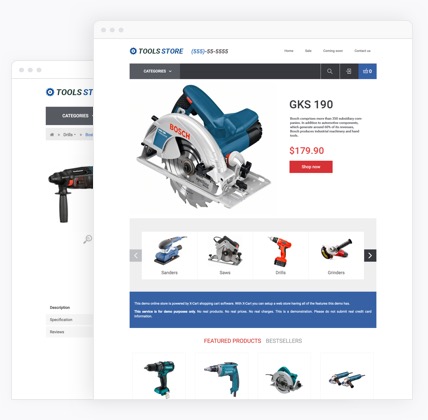 Tools & Equipment eCommerce website templates