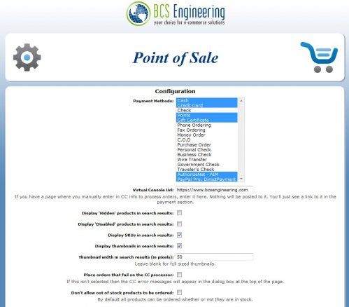 Point of Sale / Phone Ordering