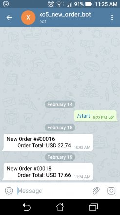 New Order Notification to Telegram