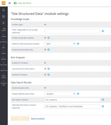 Site Structured Data