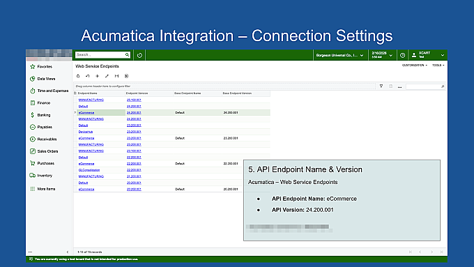 Acumatica ERP integration