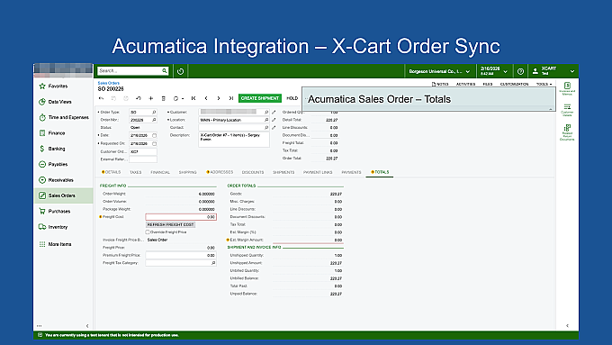 Acumatica ERP integration