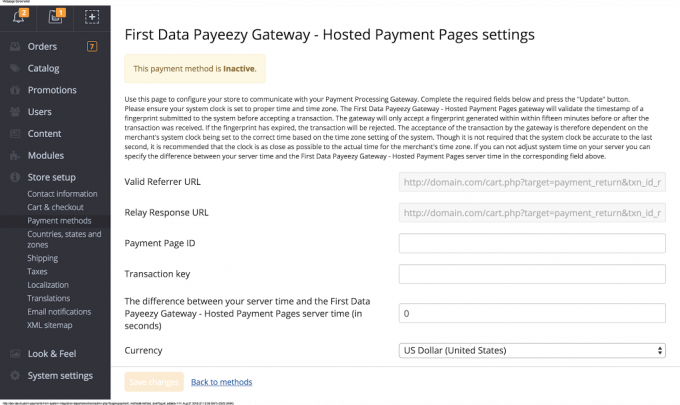 First Data Payeezy Gateway