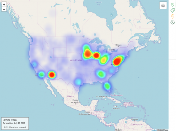 Visualize where your sales are occuring (mapping module is an add-on)