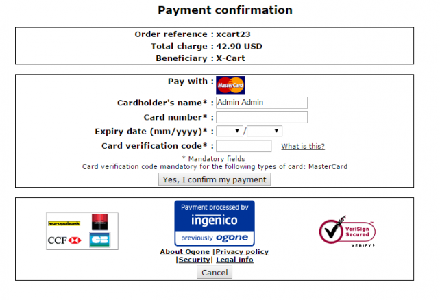 Ingenico Payment Services (Ogone)