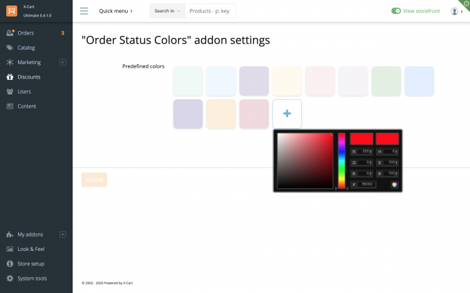 Order Status Colors