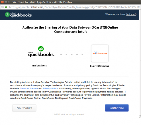 QuickBooks Online Connector
