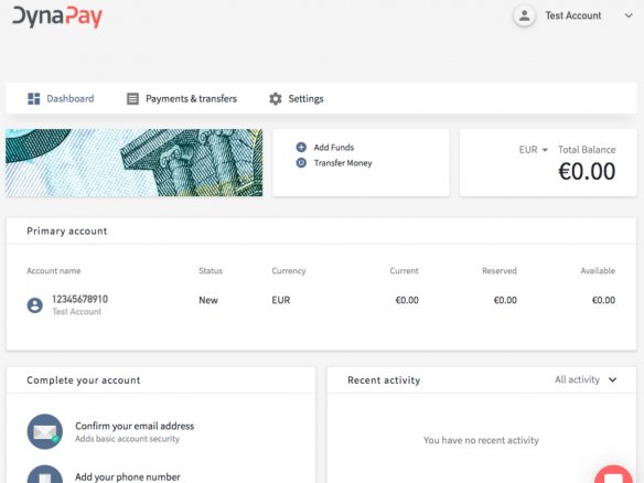 Dynapay Account Management Interface