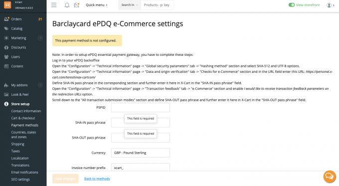 Barclaycard ePDQ e-Commerce