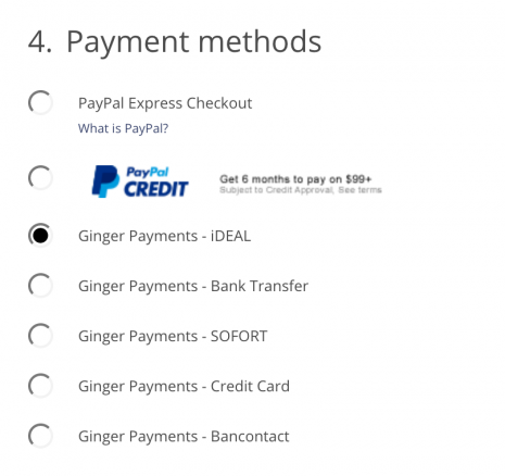 Ginger Payments Extension