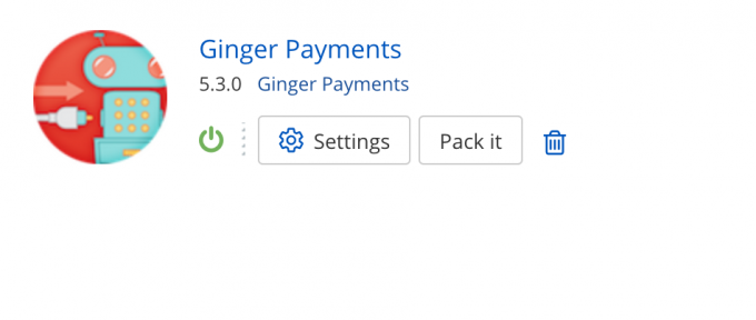 Ginger Payments Extension