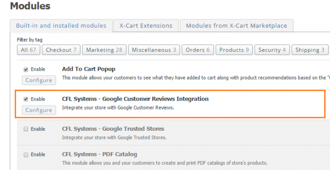Google Customer Reviews Integration for XC4