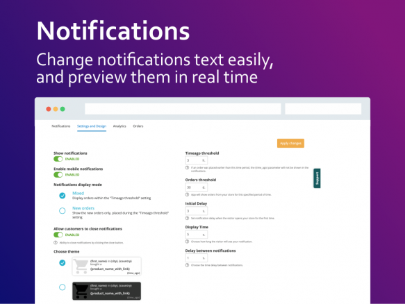 Social Proofs and Order Notifications