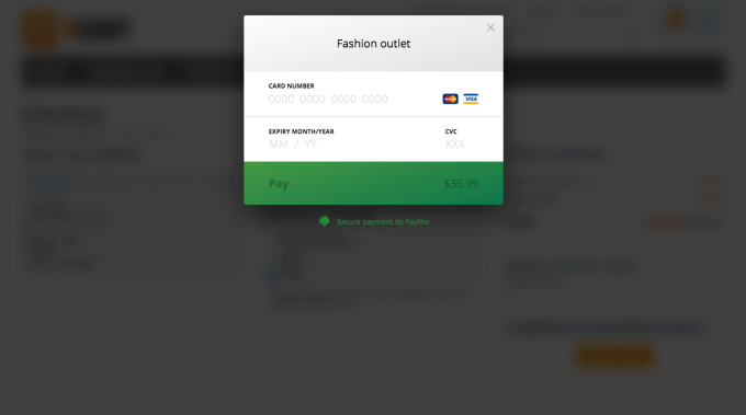 Payment popup