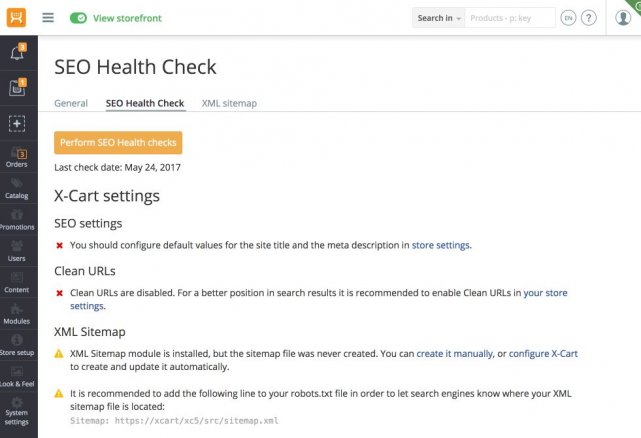 SEO Health Check module screenshot